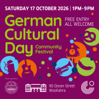 German Cultural Day is a free-entry, family-friendly community festival celebrating the diversity of German culture through a day of cultural activities and performances. Organised by the Goethe-Institut and supported by Woollahra Municipal Council, the 